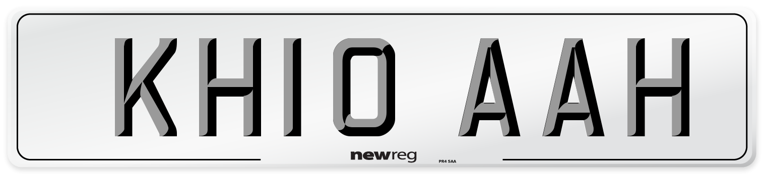 KH10 AAH Number Plate from New Reg